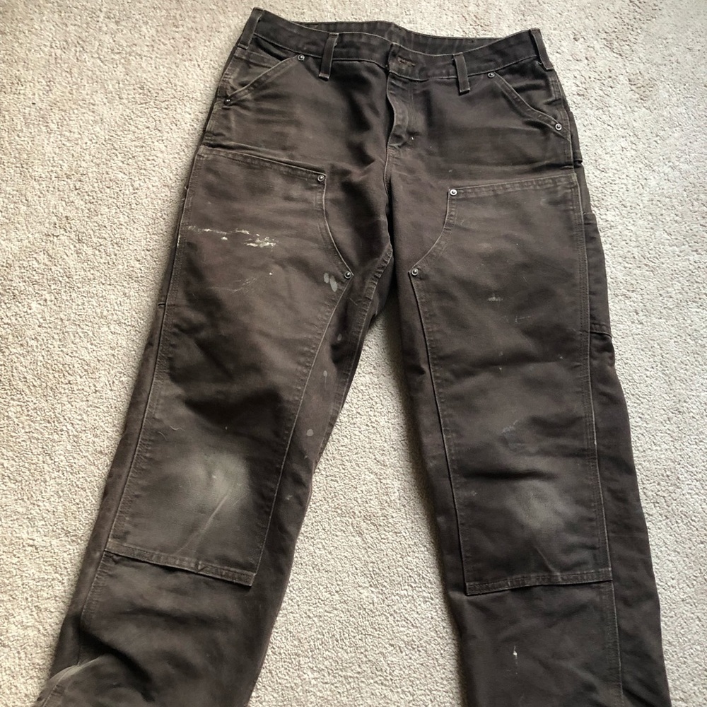 Women’s Carhartt Double Knee Pants. Brown, size 6 short